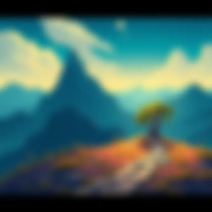 A reflective illustration depicting the journey of cryptocurrency alongside symbols of patience and perseverance, such as a mountain path and a growing tree, representing gradual progress.