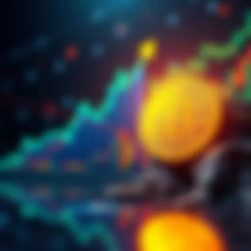 A visual representation of Bitcoin growth with upward trends and Michael Saylor's figure analyzing charts, indicating a strong investment signal.