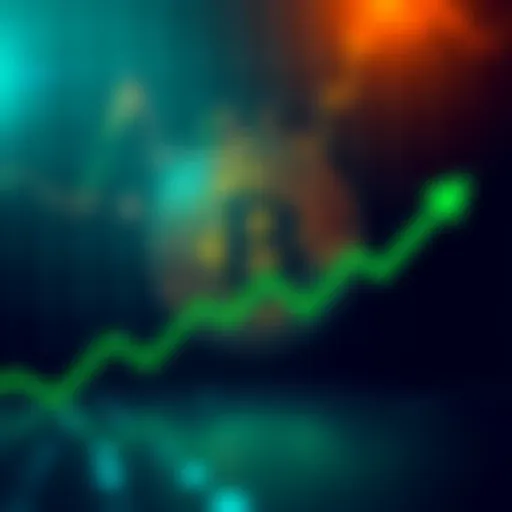 A Bitcoin symbol overlaying a green upward trend line on a digital graph, representing growth and resilience in the market.