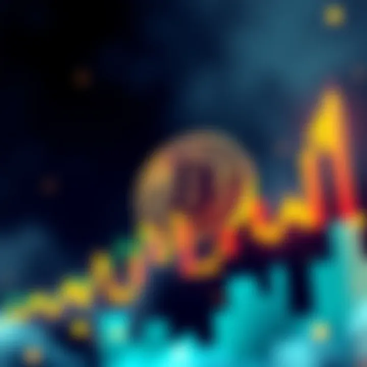 Illustration showing a Bitcoin symbol with upward trends and market graphs, representing Bitcoin halving and potential market peaks in 2026.
