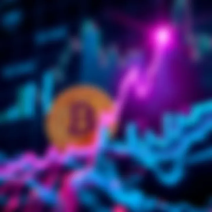 Bitcoin logo with rising graph and BOME symbol indicating market trends