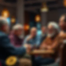 Bitcoin Hodlers Sharing Experiences A group of seasoned Bitcoin investors discussing their journeys and sharing insights in a casual setting.