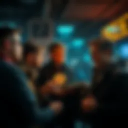 A group of people discussing their emergency funds in cryptocurrency, showing concern for the upcoming recession.