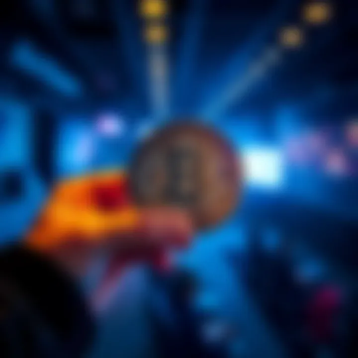 A person holding a Bitcoin with a thoughtful expression, symbolizing the decision to hold cryptocurrency instead of trading it