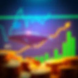 A chart showing a significant increase in Bitcoin holdings, symbolizing whales accumulating BTC. Bright green bars indicate growth in holdings over time.