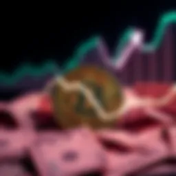 Bitcoin Struggles with Inflation A visual representation of Bitcoin symbol with a downward trend line and dollar bills, showing its struggle as an inflation hedge