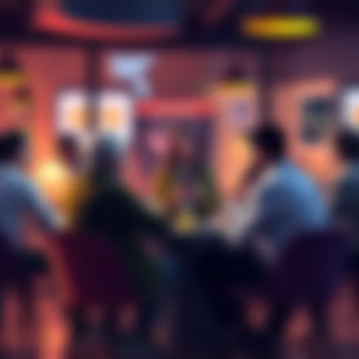 A group of people discussing bitcoin inheritance strategies in a casual setting, sharing ideas and insights on passing down cryptocurrency.