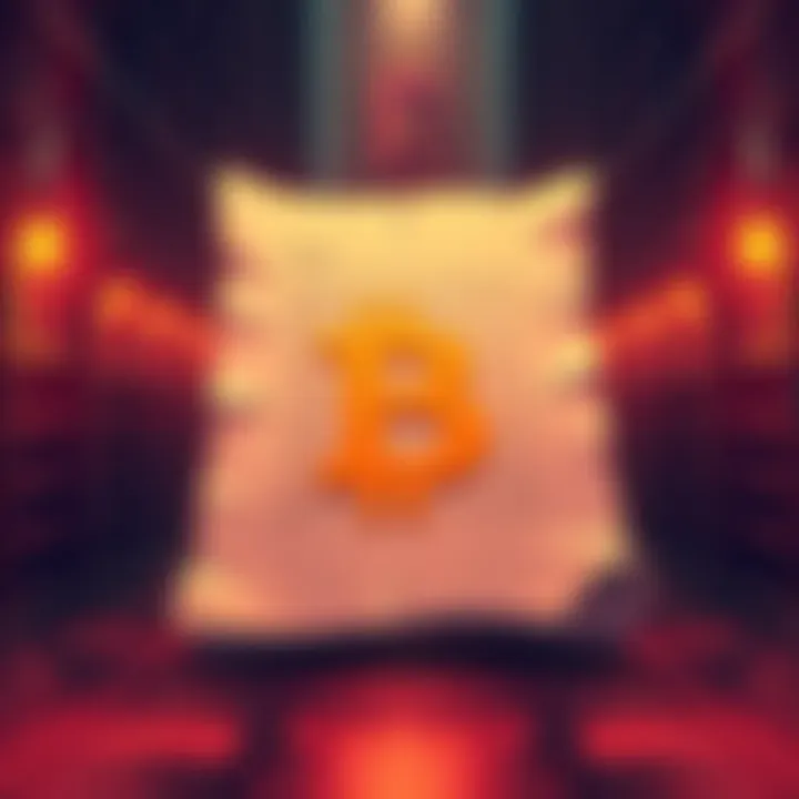 An illustration showing a digital document with Bitcoin symbols, representing free speech through technology.