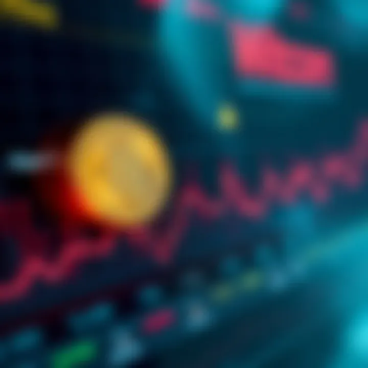 A graphic showing bitcoin symbols and a line graph, indicating rising institutional investments alongside cautionary symbols like a warning sign.