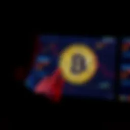 A person looking at a Bitcoin symbol on a screen, with a dark background representing uncertainty in lesser-known cryptocurrencies.