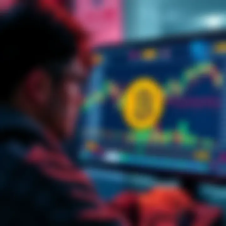 Bitcoin Investment A person looking at Bitcoin price charts on a computer screen, considering investment options.