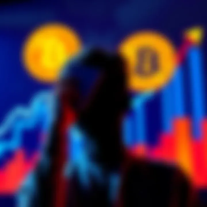 Bitcoin Investment A graphic showing a person contemplating between investing in 0.1 Bitcoin or buying more Bitcoin, with upward trending graphs in the background