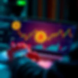 Bitcoin Investment Analysis A person analyzing Bitcoin trends on a laptop with financial charts and graphs displayed