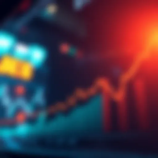 A chart showing Bitcoin's market trends and prices with upward and downward arrows