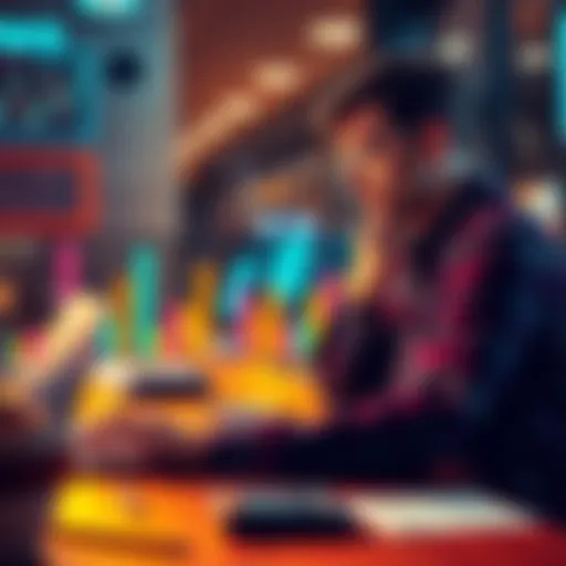 A person contemplating investing in Bitcoin with a laptop and calculator on the table.