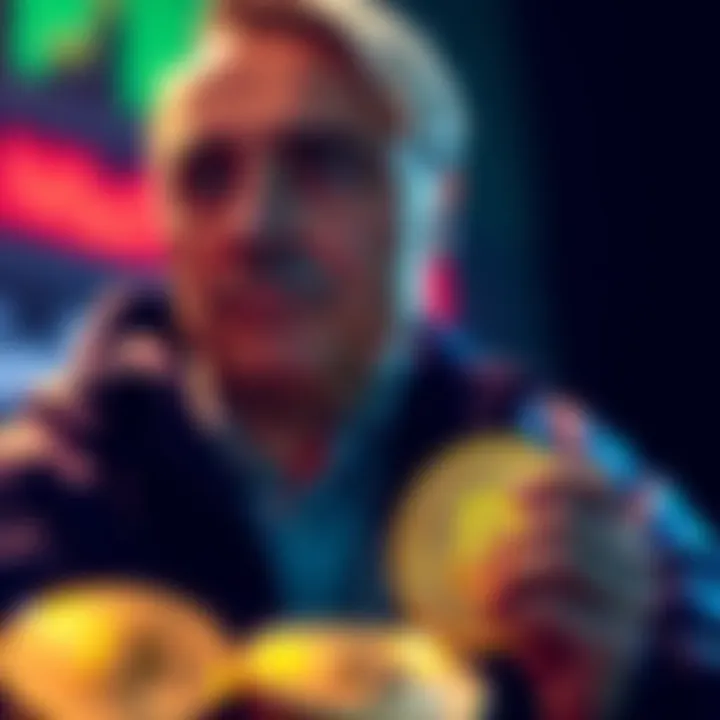 Investor holding Bitcoin with a positive expression, symbolizing confidence in long-term value despite market fluctuations.