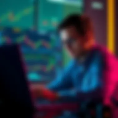 Person considering Bitcoin investment Individual looking at Bitcoin charts and emergency savings in front of a laptop, weighing investment options