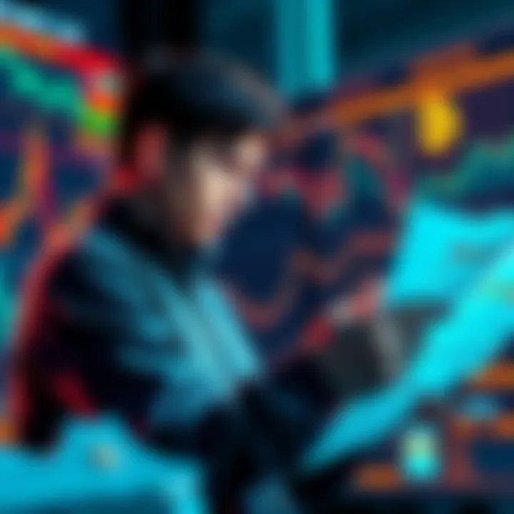 Bitcoin Investment Decision Person contemplating investing $100k in Bitcoin while reviewing market trends and financial documents