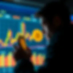 A person looking at a chart of Bitcoin prices while pondering their investment options for financial stability.