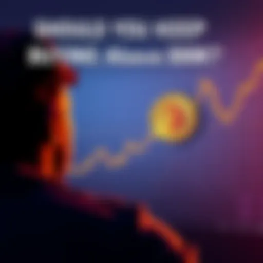 A person looking at a graph with Bitcoin price rising above $90K, contemplating whether to buy more or hold their current investment.