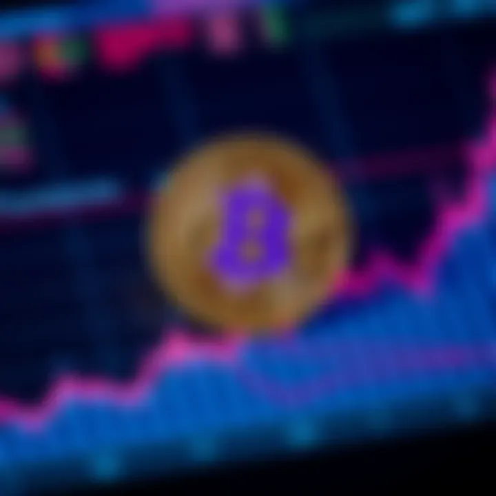 Bitcoin Coin on a Graph A Bitcoin coin placed on a financial graph showing upward trends, symbolizing investment growth.