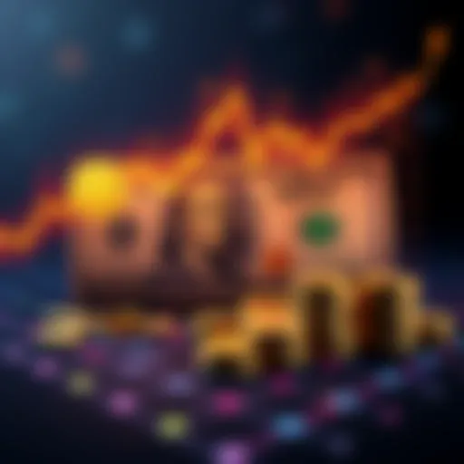 A graphic showing the rise and fall of Bitcoin value from 2010 to 2025, featuring a line chart and a $1,000 bill transforming into digital coins.