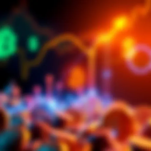 A graphic showing the potential growth of a Bitcoin investment, with arrows pointing upwards and dollar signs, symbolizing increasing value towards 2030.
