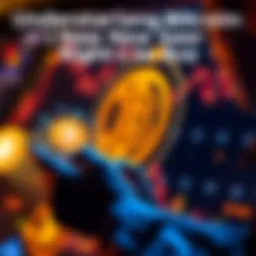 A person checking Bitcoin prices on a smartphone with a dollar sign icon in the background