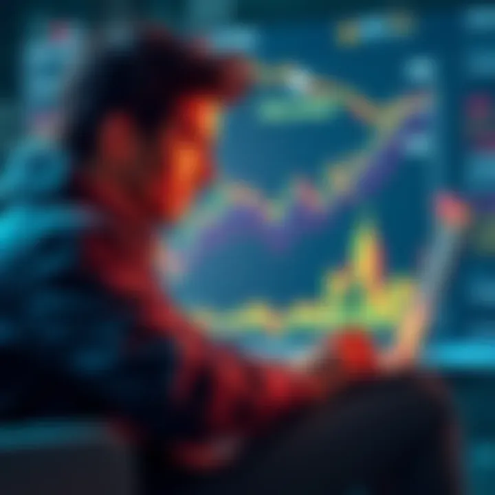 A person contemplating Bitcoin investment while looking at rising inflation charts on a laptop screen