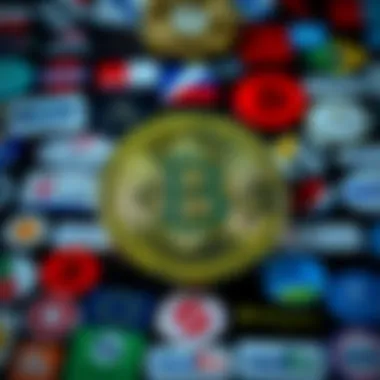 A visual representation of Bitcoin surrounded by logos of institutional investors like pensions and major companies, symbolizing their interest in cryptocurrency.