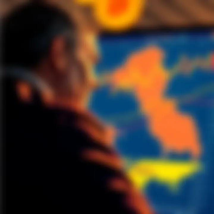 Person reflecting on their investment journey in Bitcoin, showing charts and a map of Bhutan's mining area.