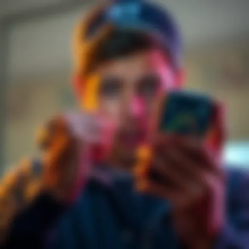 A person looking worried while checking Bitcoin price on their phone, with a downward trend graph visible on the screen, representing a financial loss.