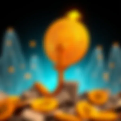 A graphic showing Bitcoin symbol with an upward arrow and a dollar sign, indicating rising value and investment potential.