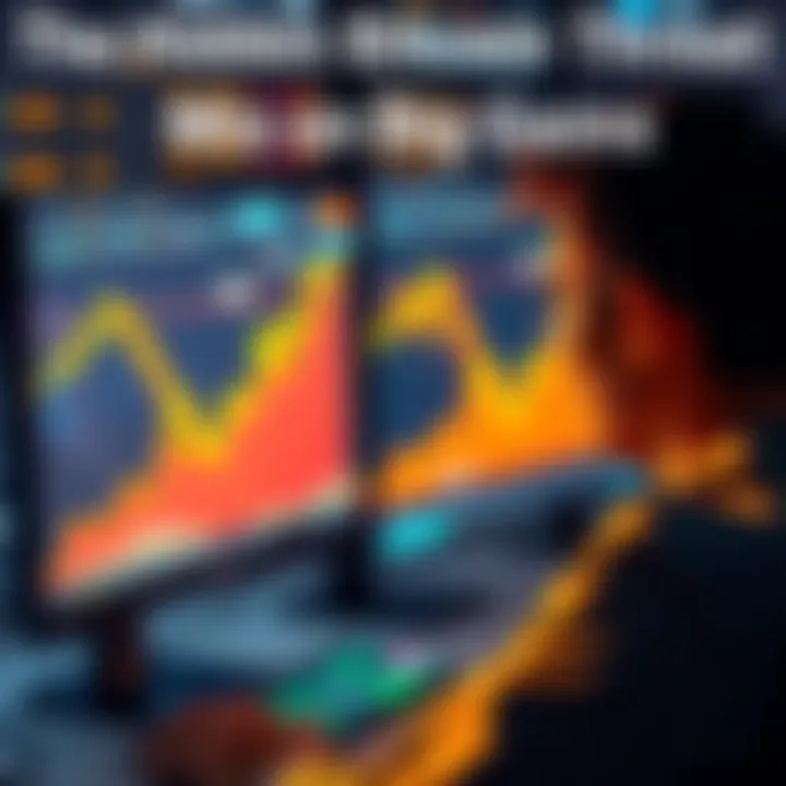 A person looking at a computer screen with rising Bitcoin charts, symbolizing investment potential and missed gains.