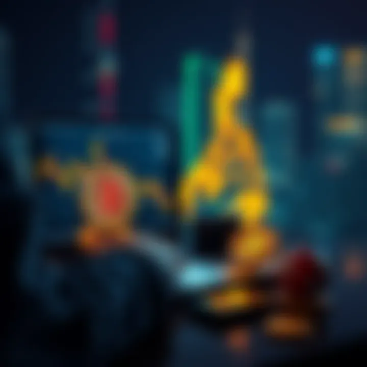 A person analyzing Bitcoin trends on a laptop with Philippine elements