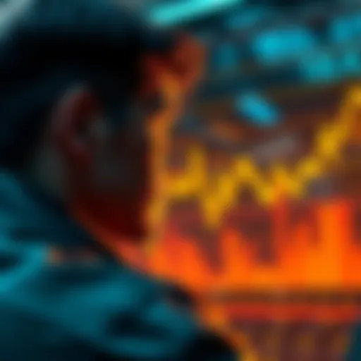 A person looking at a graph of Bitcoin prices, feeling regret about their past investment decision