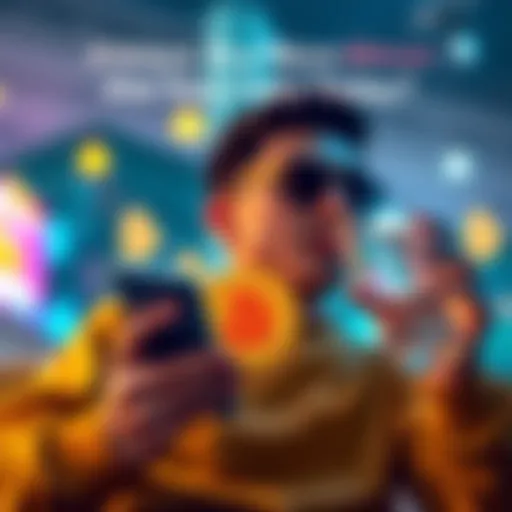 A person checking their Bitcoin investment on a phone while drinking water, showing a balance of self-care and financial awareness.