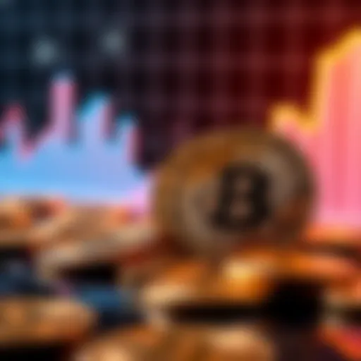 A graphic showing Bitcoin coins with an upward trend graph in the background, symbolizing investment growth.