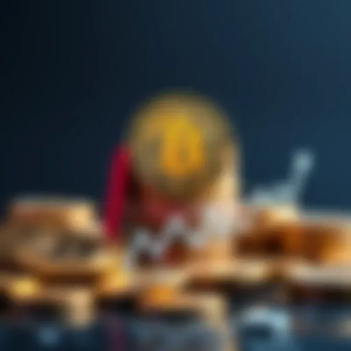 A visual representation of Bitcoin coins stacked with a graph showing growth over time, symbolizing long-term investment potential.