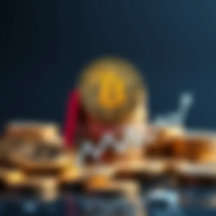 A visual representation of Bitcoin coins stacked with a graph showing growth over time, symbolizing long-term investment potential.