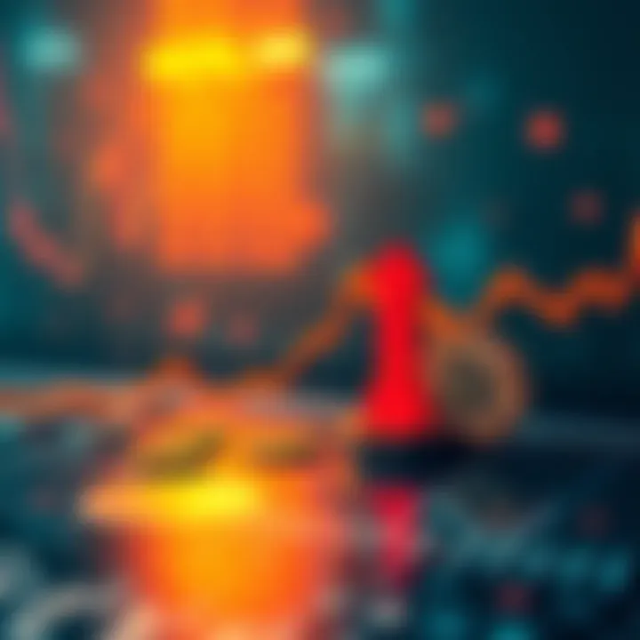 A chart showing Bitcoin price fluctuations with an upward trend indicated during a market dip, symbolizing investment opportunities.