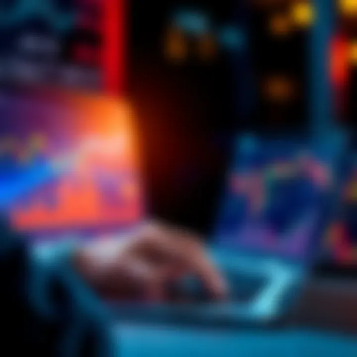 A person analyzing Bitcoin charts on a laptop with financial graphs and charts visible, representing investment decisions after market changes.