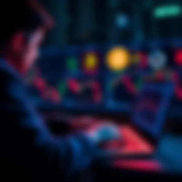 A person analyzing Bitcoin price charts on a laptop while planning staged investments in cryptocurrency