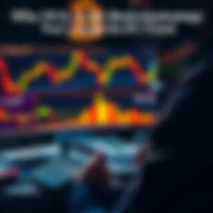 A person analyzing Bitcoin price charts with a calculator and a laptop, symbolizing dollar-cost averaging in investment.