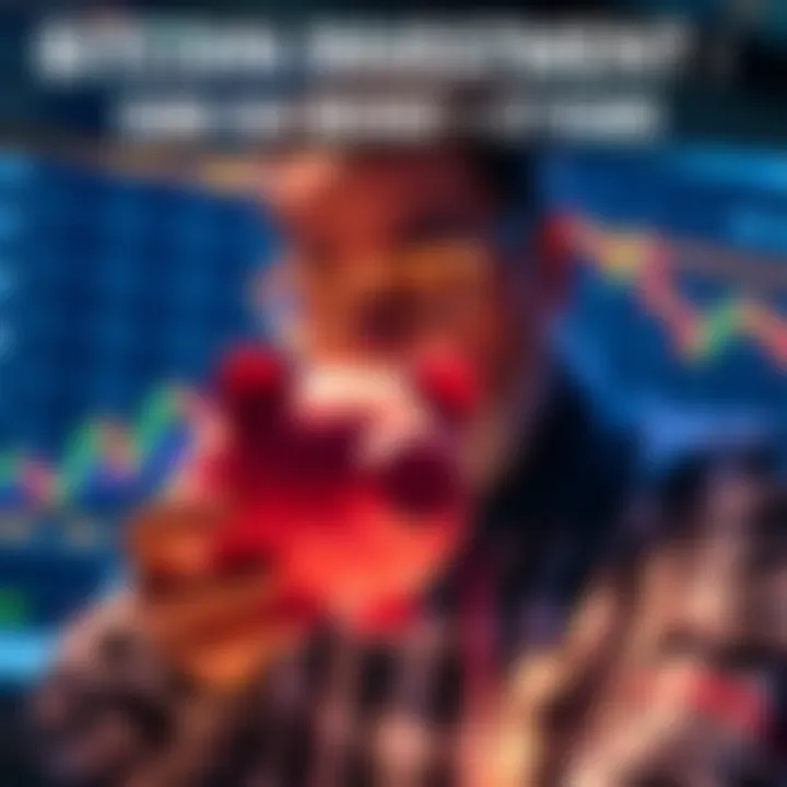 A person looking at a chart showing Bitcoin growth while holding a piggy bank, representing saving for retirement through monthly investments.