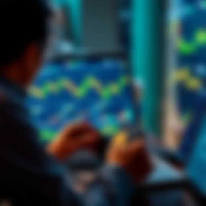 A person analyzing Bitcoin charts on a laptop while holding a digital wallet, representing investment strategies for the future