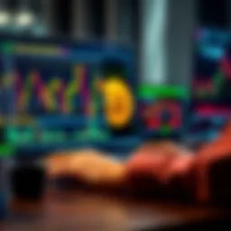 A person analyzing Bitcoin market trends with charts and graphs on a laptop screen