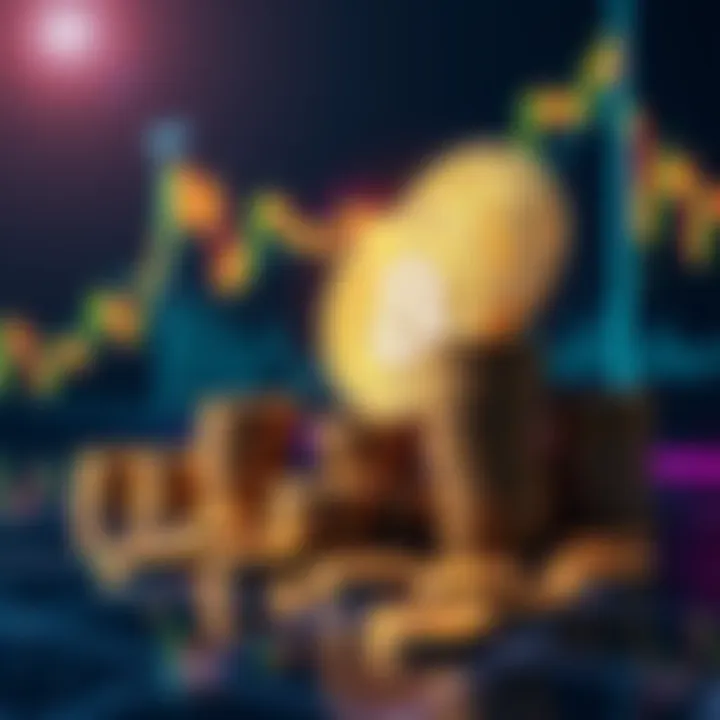 Bitcoin Investment Strategy A financial graph showing rising Bitcoin values with stacks of coins and a dollar sign, symbolizing a major investment strategy.