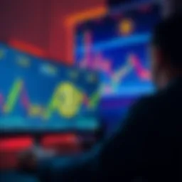 A person looking at a Bitcoin chart on a computer screen, contemplating investment decisions. The scene shows a mix of excitement and concern over market fluctuations.