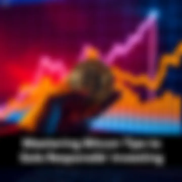 A person holding a Bitcoin symbol with a graph showing growth in the background, emphasizing responsible investing.